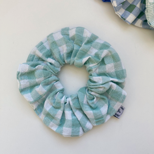 Chouchou Tissu - Vichy turquoise
