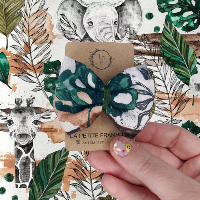 Barrette Nœud - Vert Savane