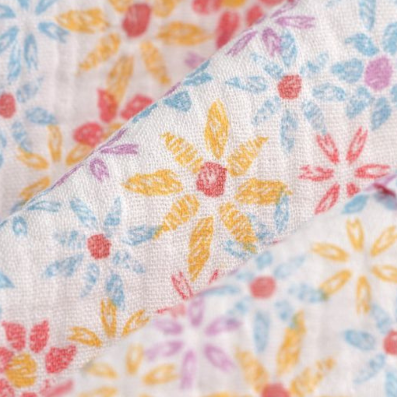 Pince Scrunchy - Fleuri bleu/jaune/mauve
