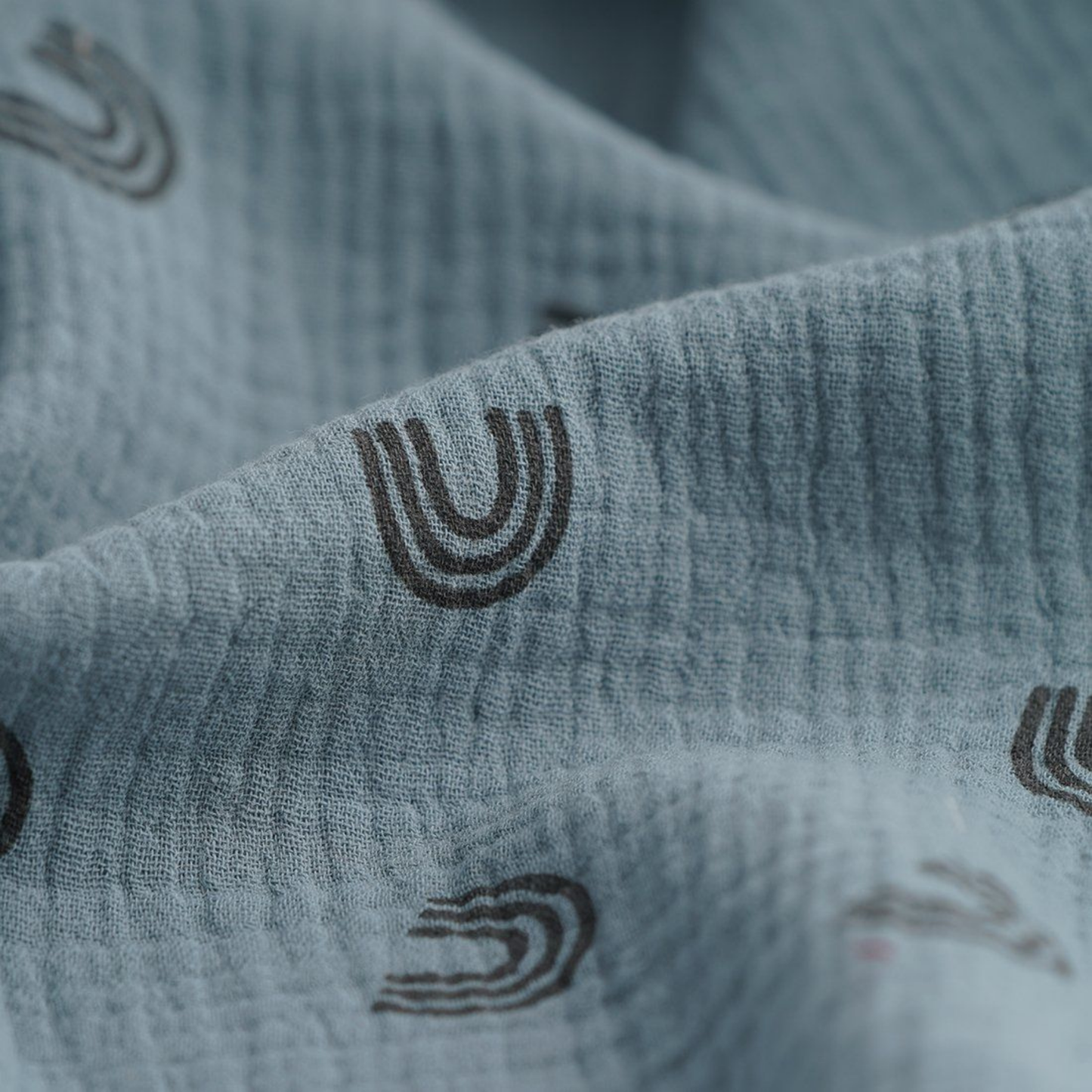 Protège carnet de santé - bleu pétrole et arc en ciel