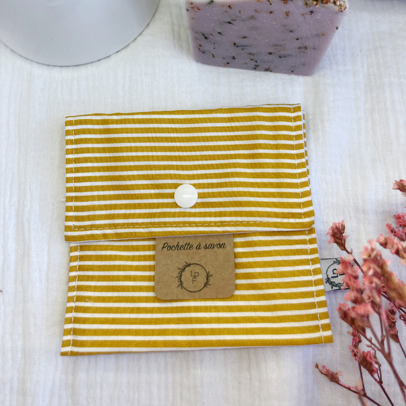 Pochette à Savon Imperméable – Jaune rayé