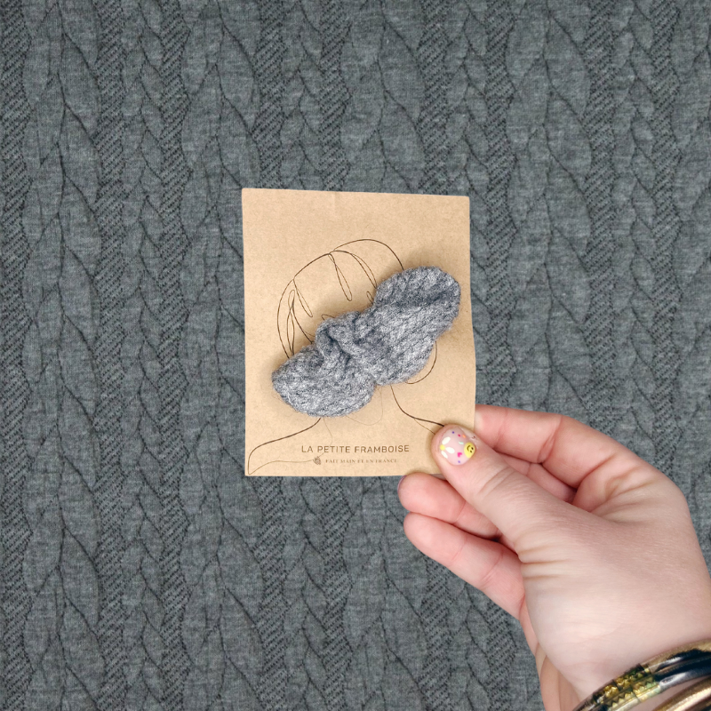 Pince Scrunchy - Lainage Gris