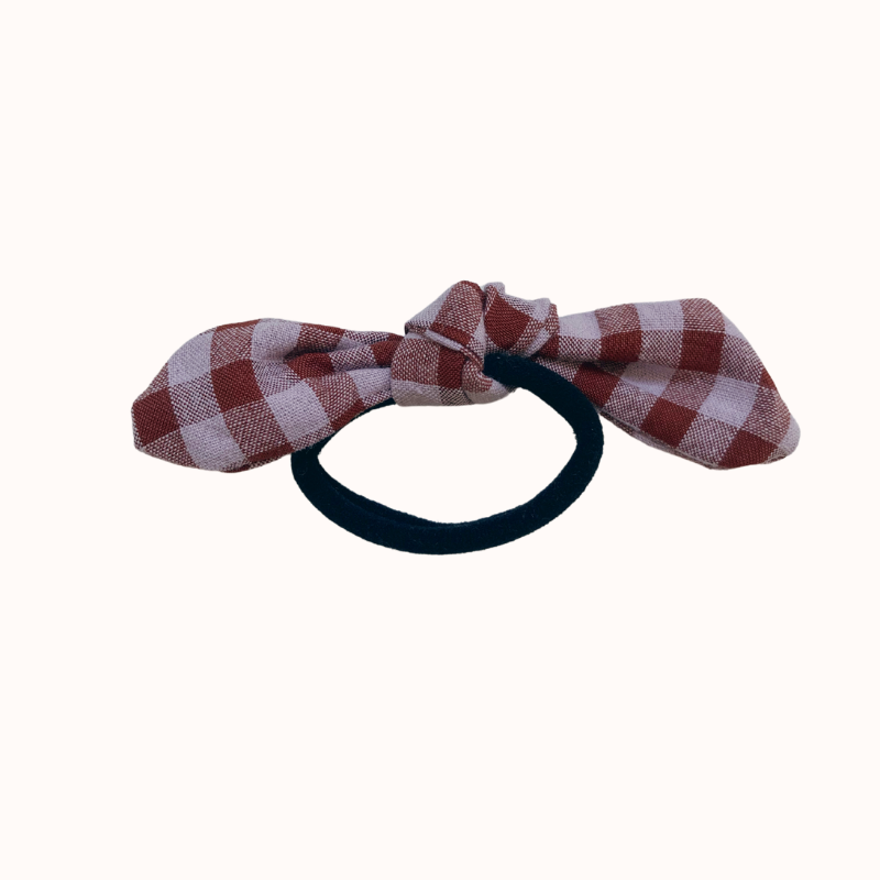 Petit Élastique - Vichy marron/parme