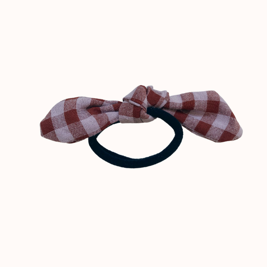Petit Élastique - Vichy marron/parme