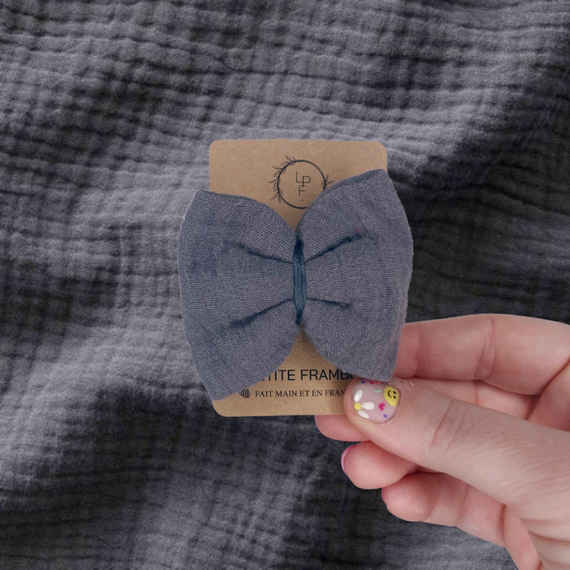 Barrette Nœud - Gris
