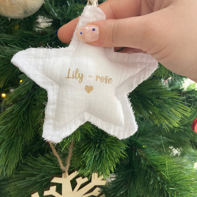 Décoration de Noël personnalisée - Étoile blanche
