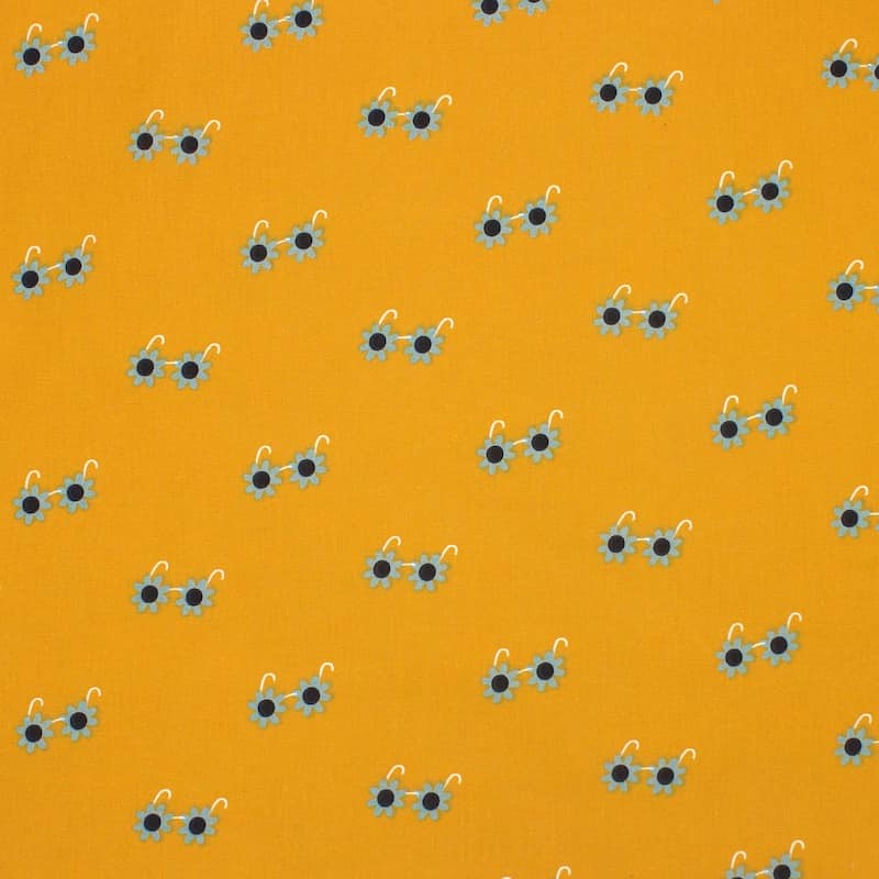 Barrette Nœud - Jaune moutarde / lunette