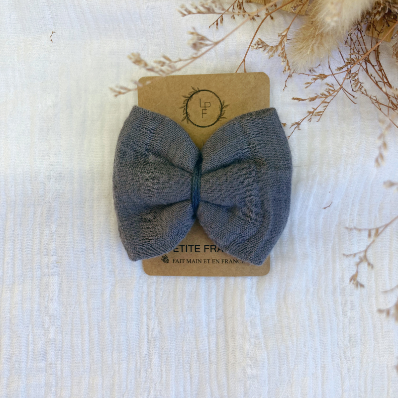 Barrette Nœud - Gris