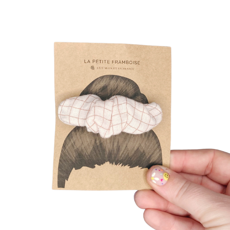 Pince Scrunchy - Écrue à carreaux