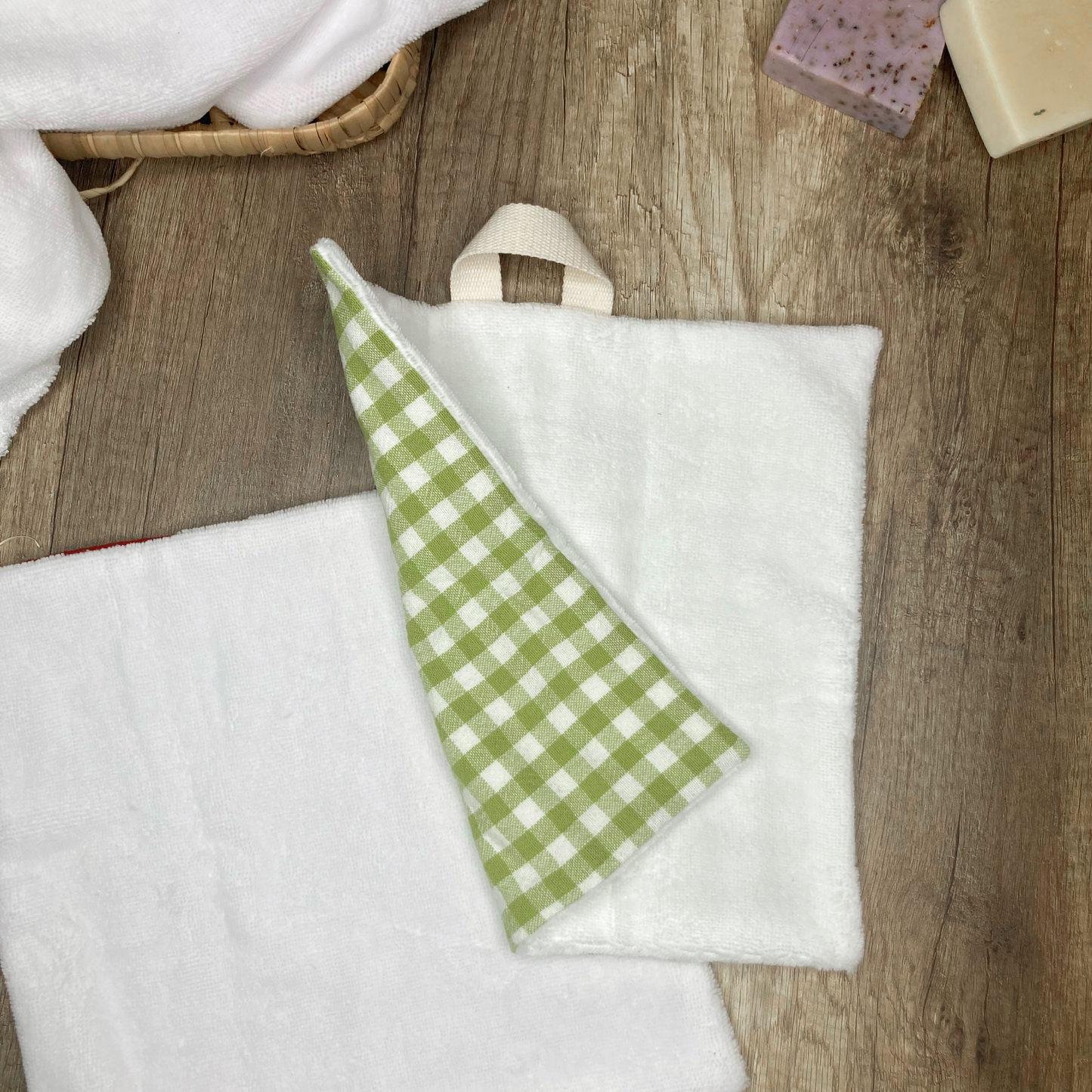 Serviette/Débarbouillette Multi-Usage - Vichy vert pomme