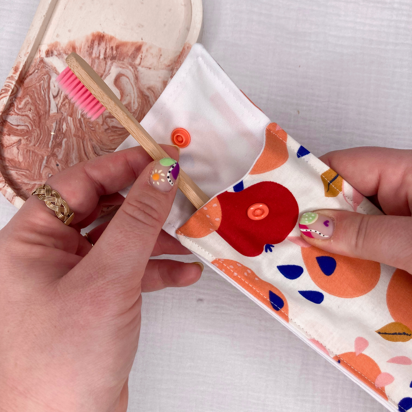 Pochette à Brosse à Dents Imperméable - Pêches et pommes