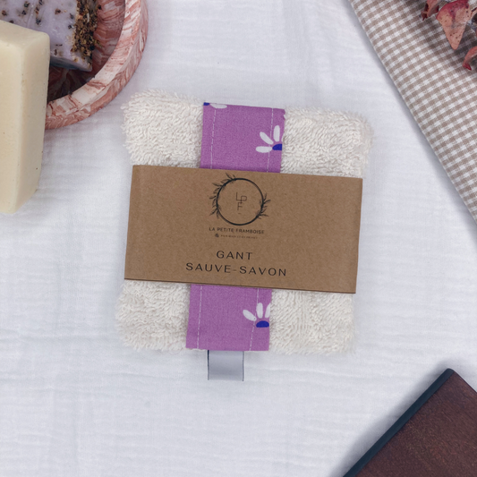 Gant Sauve-Savon Multi-Usages - Violet motif marguerite