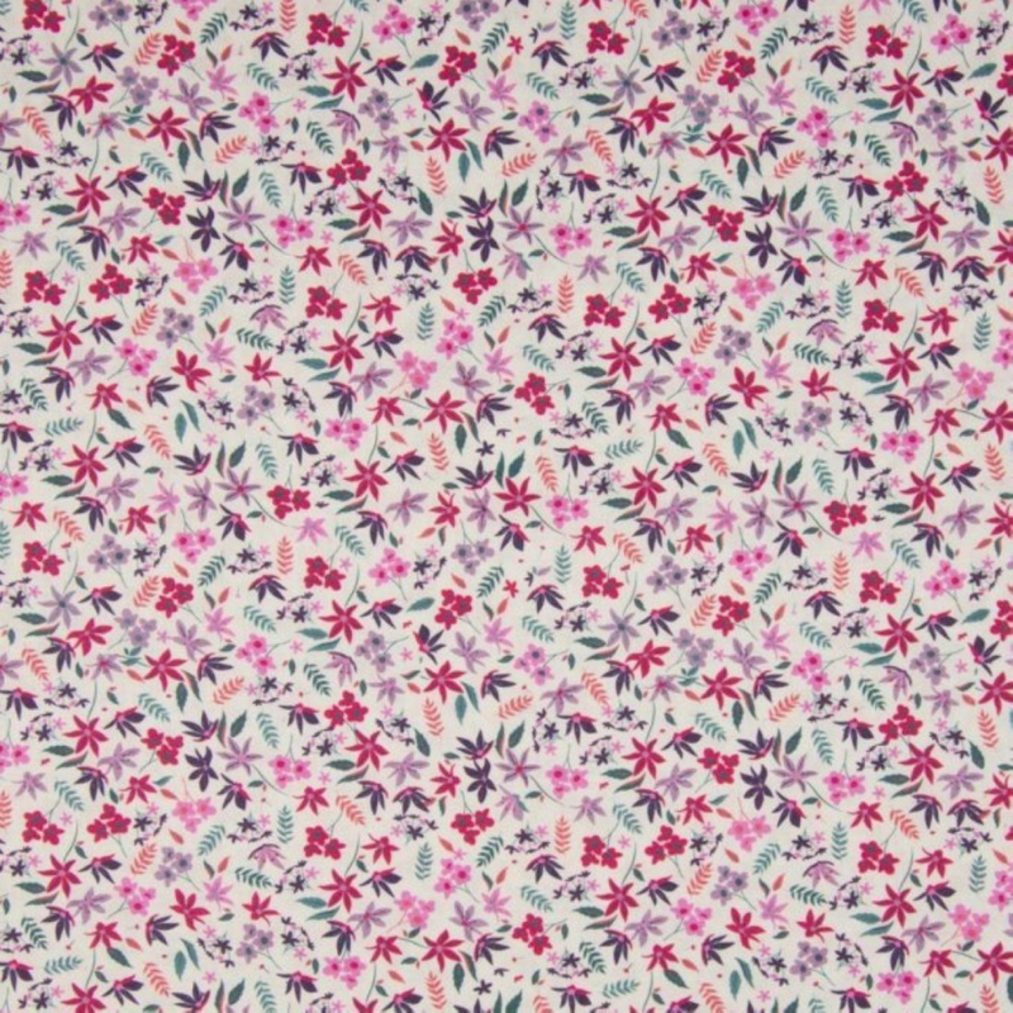 Semainier de cotons lavables - Blanc fleurs violet/rose/mauve
