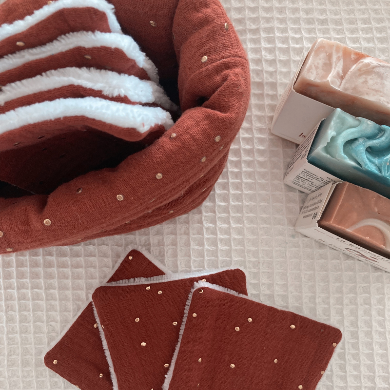 Panier et Semainier de Cotons Lavables - SUR COMMANDE