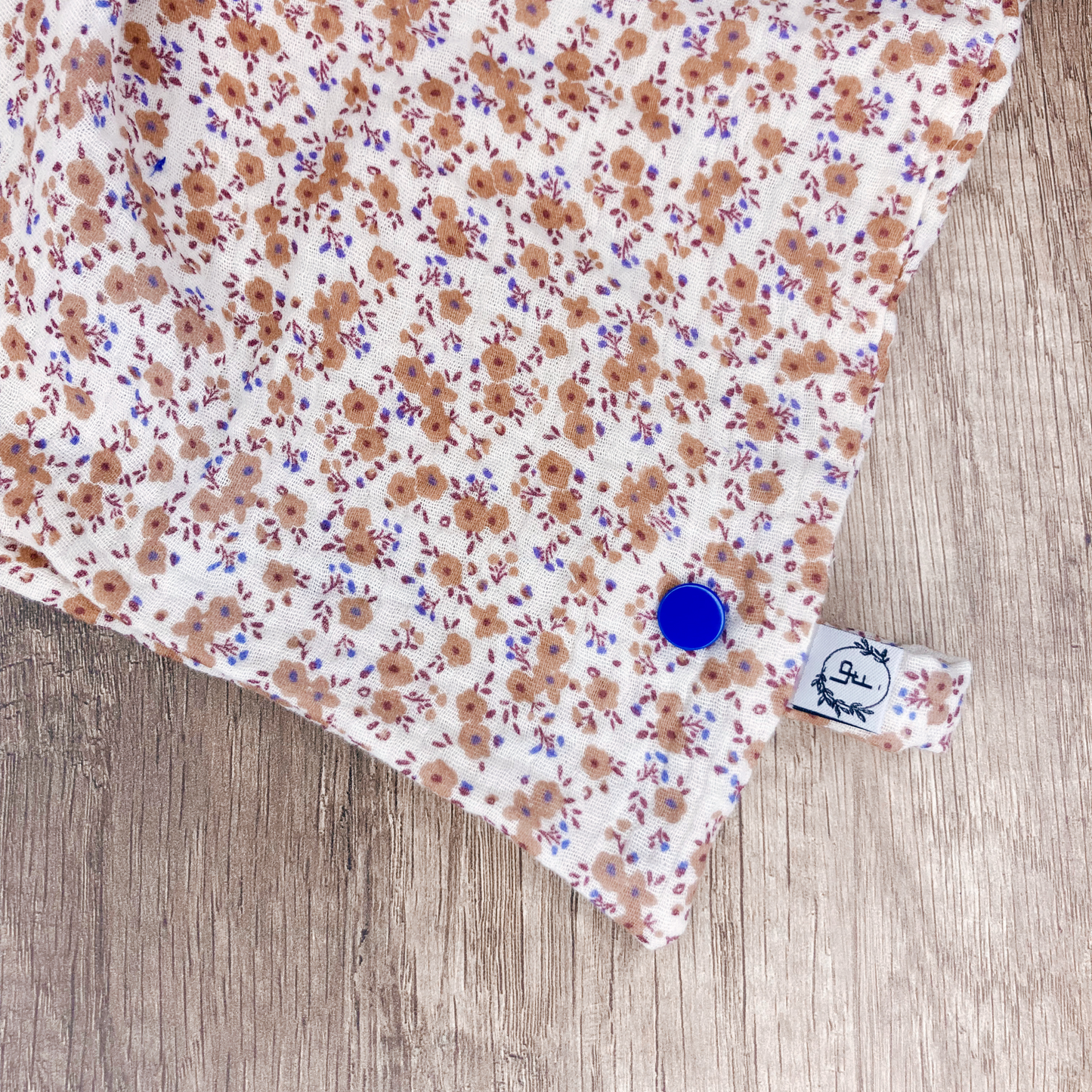 Doudou Chat - Petites fleurs marrons