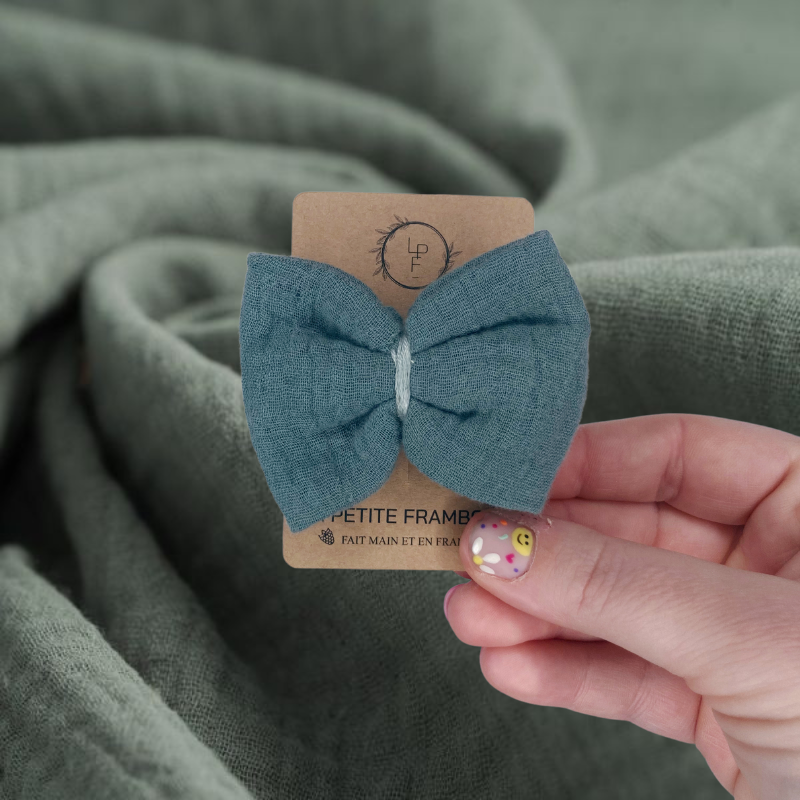 Barrette Nœud - Eucalyptus