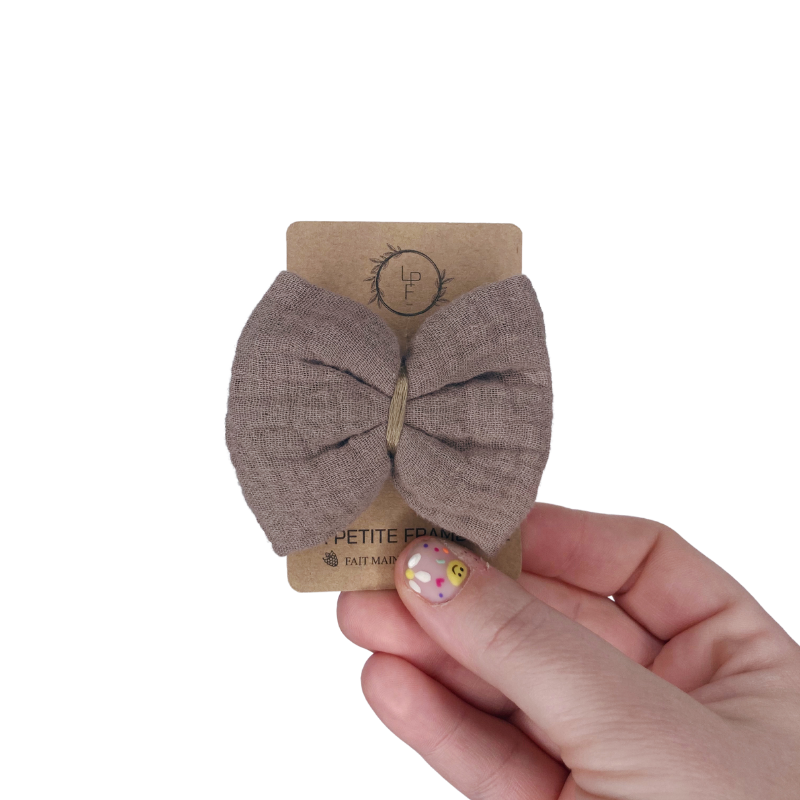 Barrette Nœud - Taupe