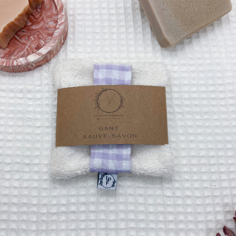 Gant Sauve-Savon Multi-Usages - Vichy mauve