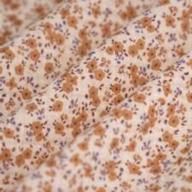 Doudou Chat - Petites fleurs marrons