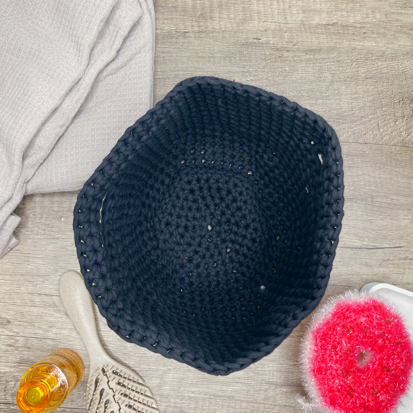 Panière en crochet – Noire