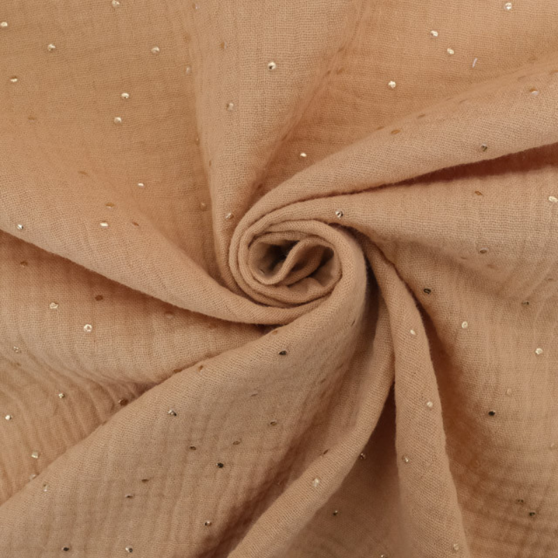 Headband twist adulte - Camel à pois dorés