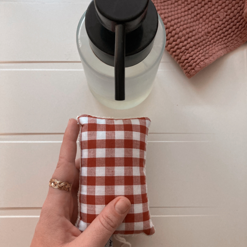 Éponge lavable et réutilisable - Vichy tomette