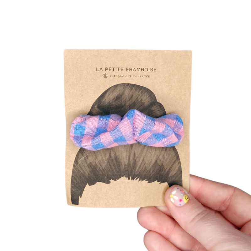 Pince Scrunchy - Vichy rose/bleu