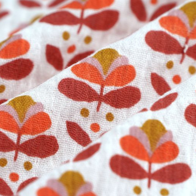 Doudou Elephant - Ecru à fleur Martha ocre