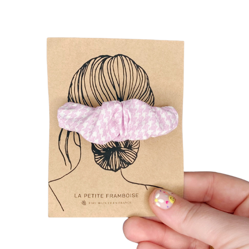 Pince Scrunchy - Pied de poule Parme