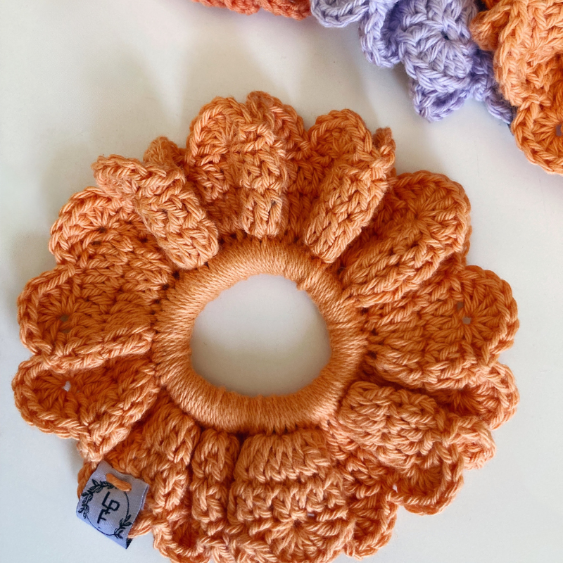 Chouchou Crochet - Orange