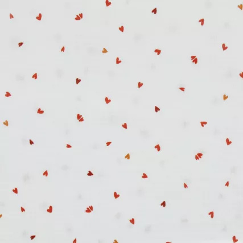 Attache tétine - Blanc à coeur rouge