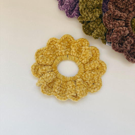Chouchou Crochet doudou - Jaune moutarde