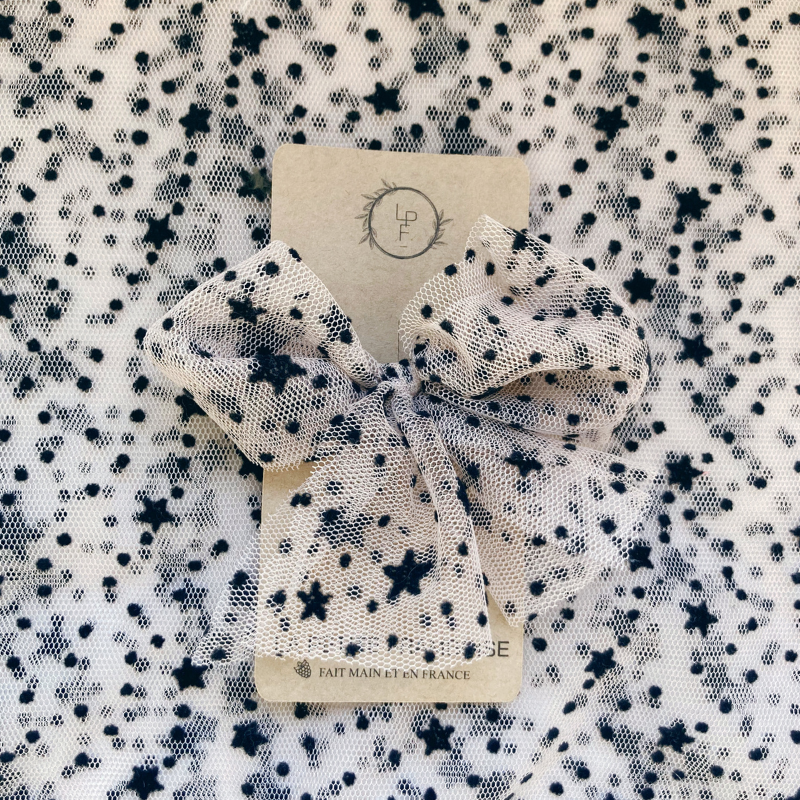 Élastique Nœud - Etoile noir velour - La Petite Framboise