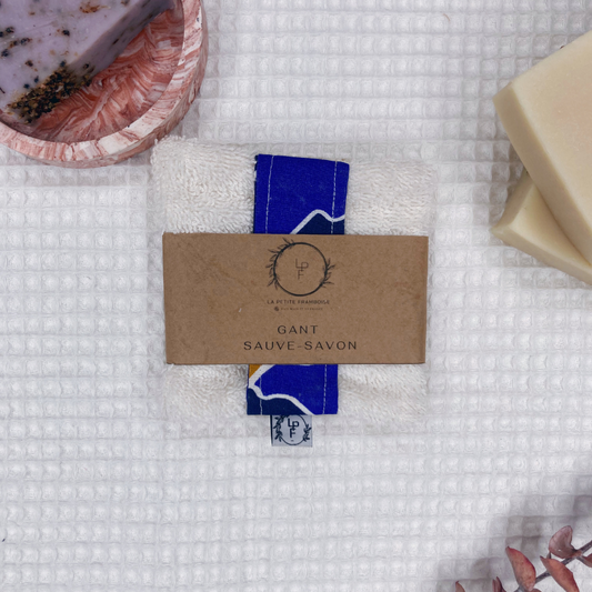 Gant Sauve-Savon Multi-Usages - Bleu Maroc à motif - La Petite Framboise