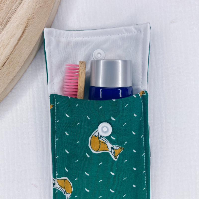 Pochette à Brosse à Dents Imperméable - Vert à renard - La Petite Framboise