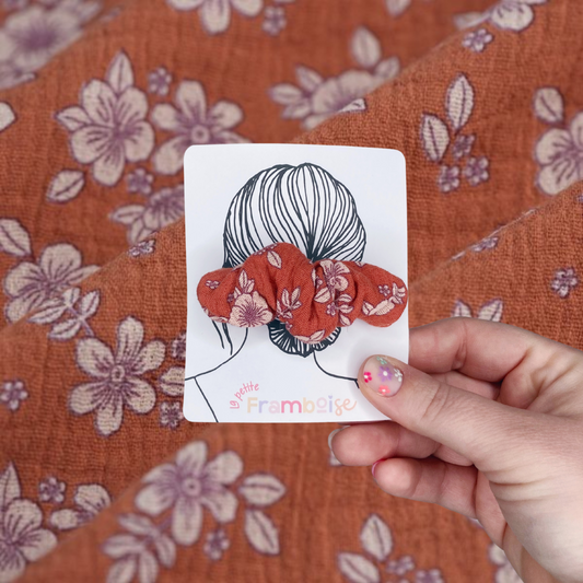 Pince Scrunchy - Terracota motif fleur