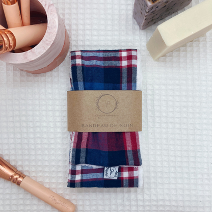 Bandeau de soin - Tartan bleu