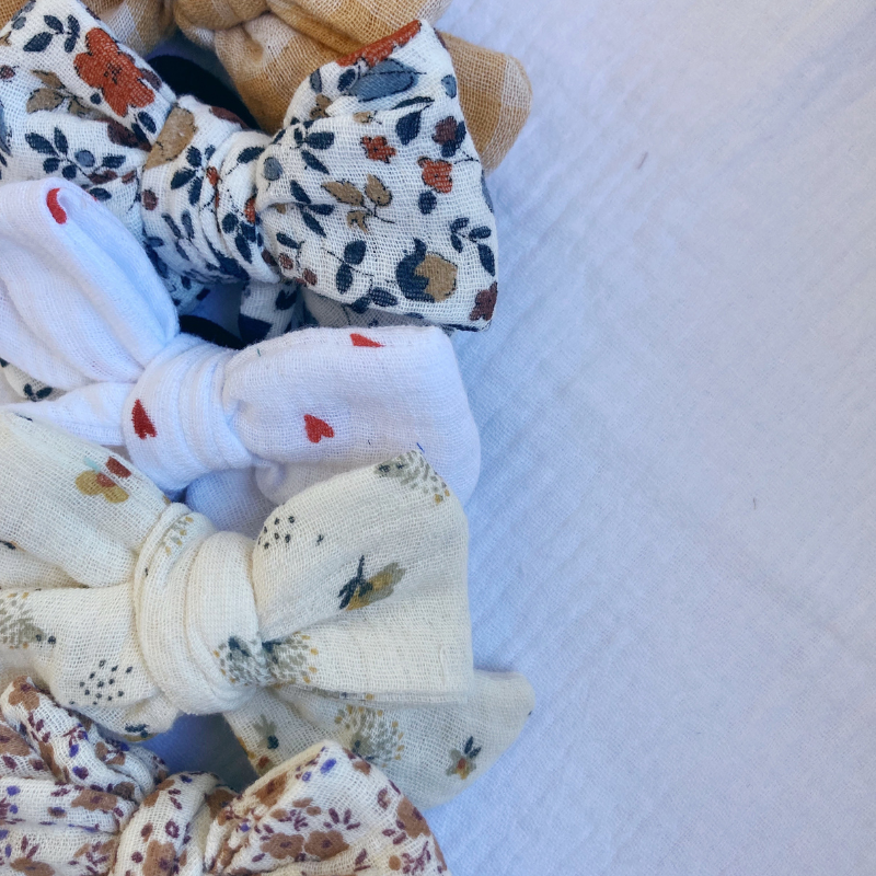 Élastique Nœud - Fleurs 70' - La Petite Framboise