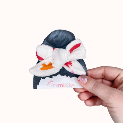 Élastique Nœud - Blanc motif oiseaux