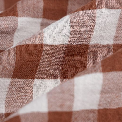 Bavoir bandana à Galon - Vichy brique