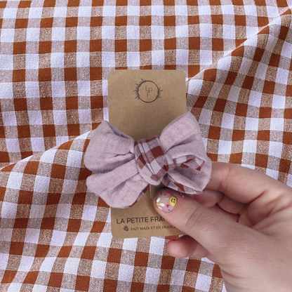 Élastique Nœud - Vichy marron / Parme - La Petite Framboise