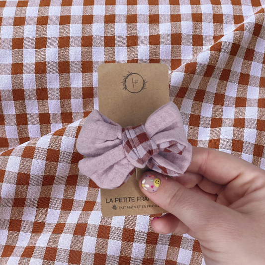 Élastique Nœud - Vichy marron / Parme - La Petite Framboise