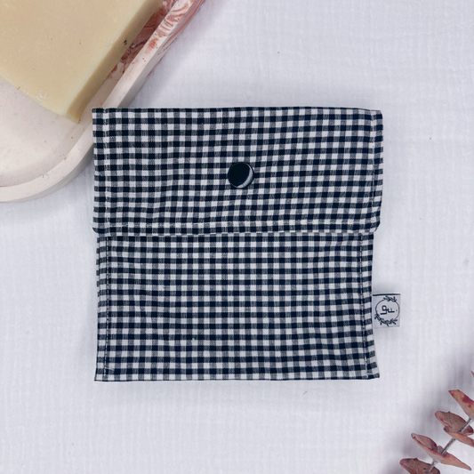Pochette à Savon Imperméable – Vichy noir - La Petite Framboise