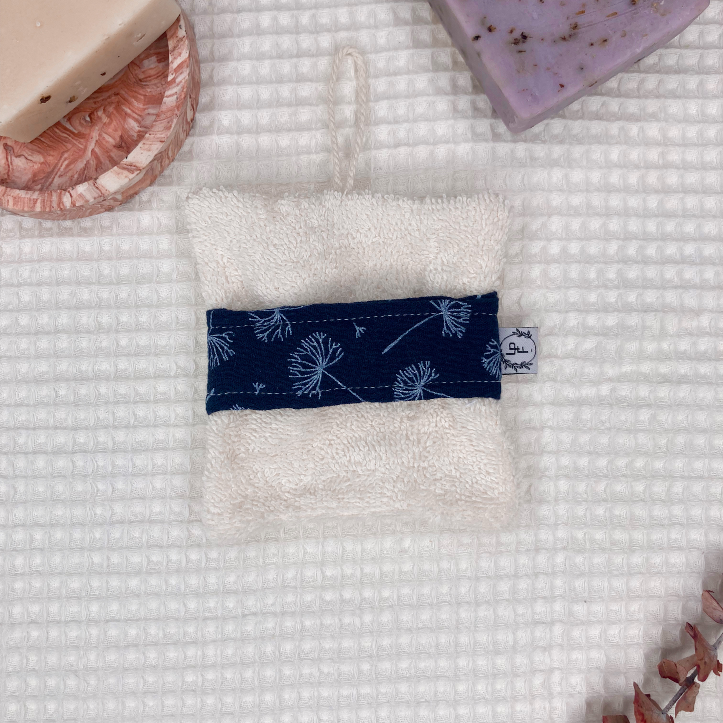 Gant Sauve-Savon Multi-Usages - Bleu marine motif pissenlit
