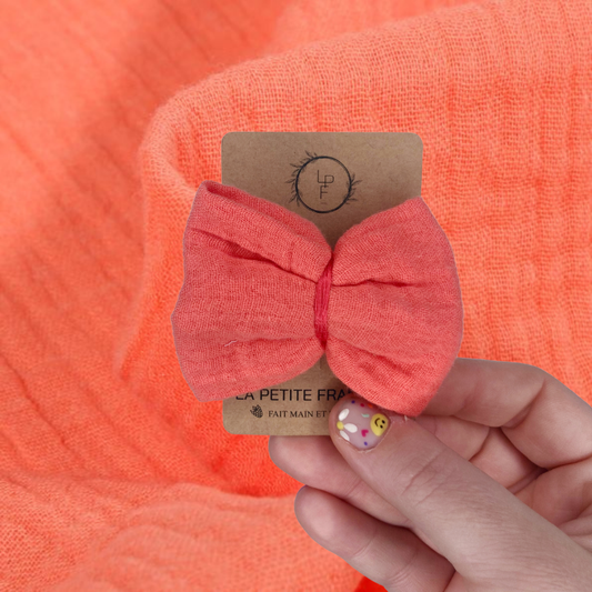 Barrette Nœud - Corail