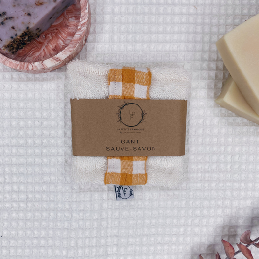 Gant Sauve-Savon Multi-Usages - Vichy orange - La Petite Framboise