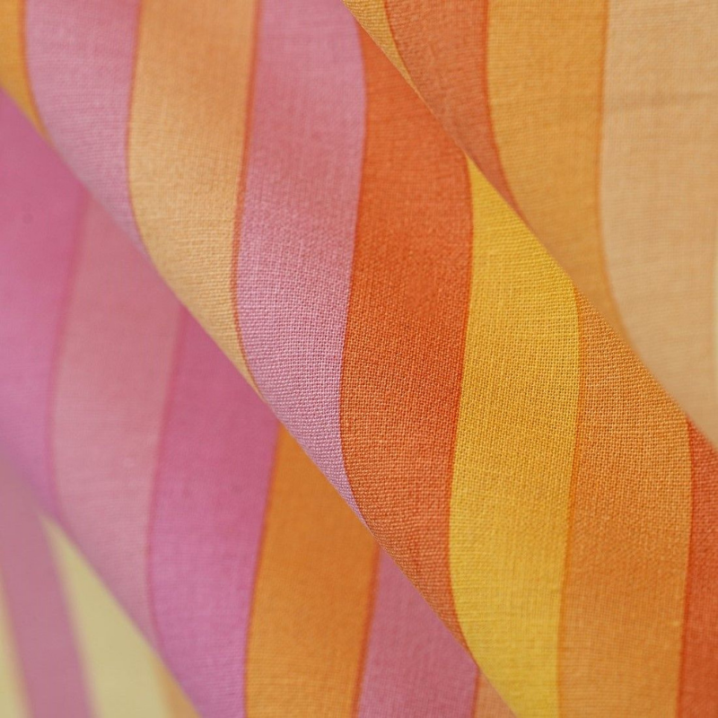 Chouchou Tissu - Rayé rose/orange/jaune