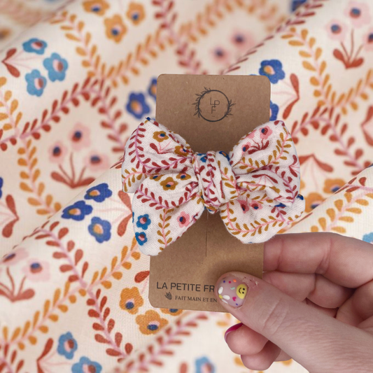 Élastique Nœud - Losange fleuri