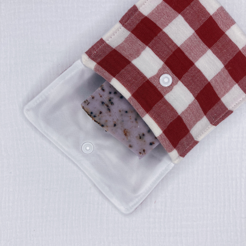Pochette à Savon Imperméable – Vichy brique
