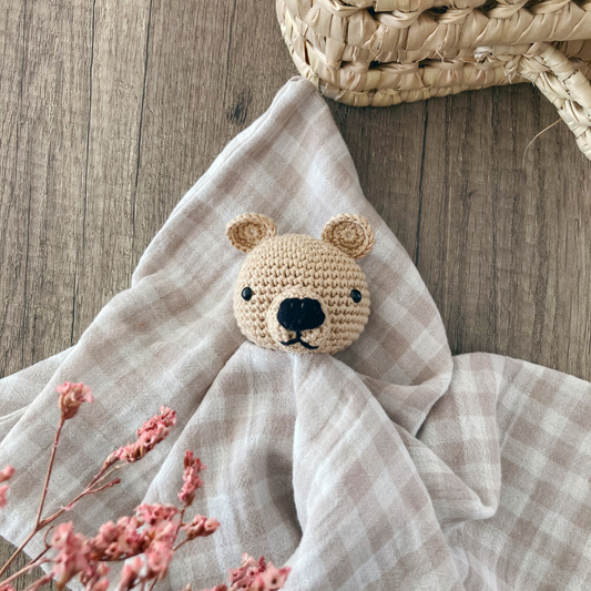 Doudou Ours - Vichy beige